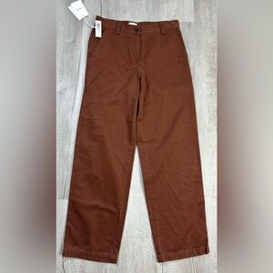 NWT Sunday Best Brown Trouser Pants Straight Leg Size 10